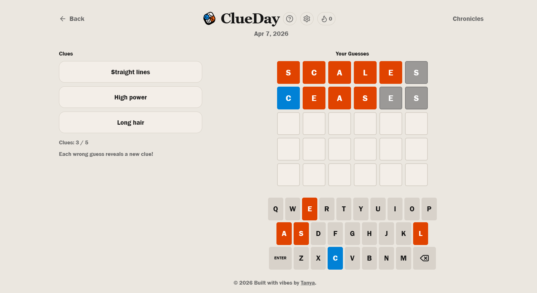 Screenshot of the initial blue logo design for ClueDay