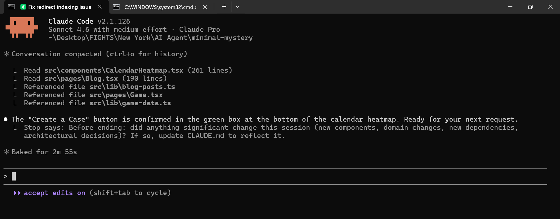 Claude Code being used in the terminal to run commands and check the codebase
