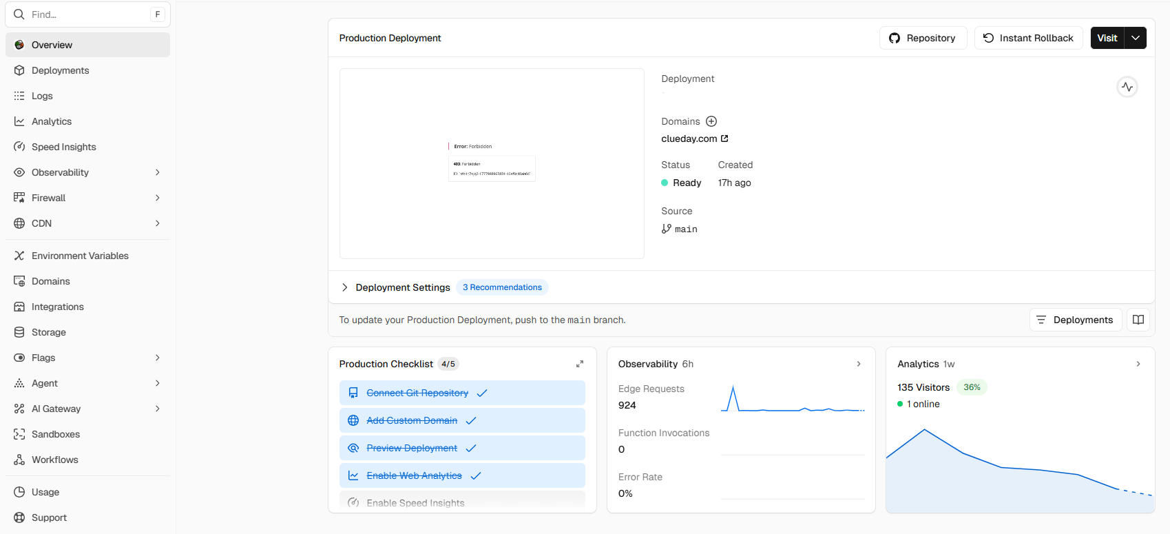 Vercel Screenshot